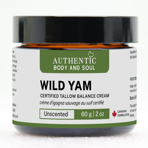 Wild Yam Balancing Cream with Certified Grass-Fed Tallow UNSCENTED