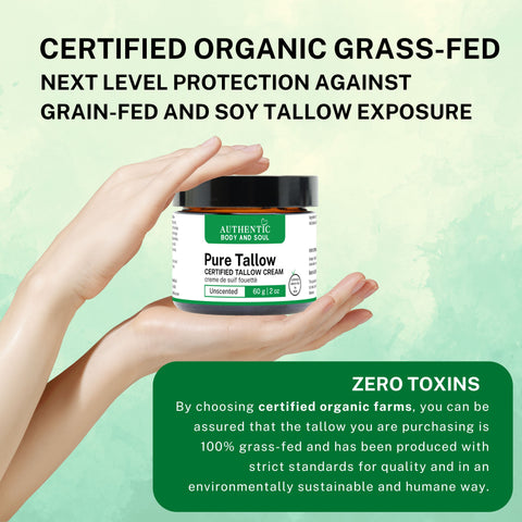 certified organic grass-fed tallow skincare with zero toxins