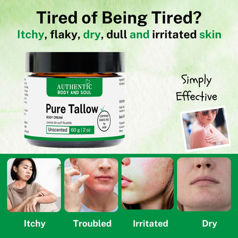 Pure Tallow Balm UNSCENTED, Certified Grass-Fed