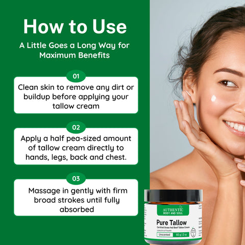 Pure Tallow Balm UNSCENTED, Certified Grass-Fed