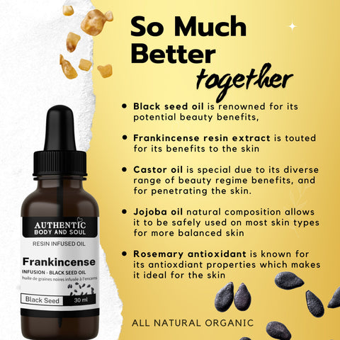 Frankincense Resin Facial Oil with Jojoba - Black Seed OIl