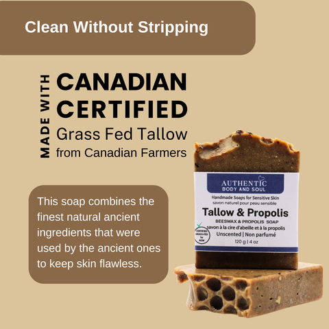 Tallow and Propolis Soap (Unscented)